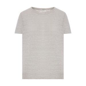 Transit Women Crew Neck T-Shirt In Melange Effect Linen